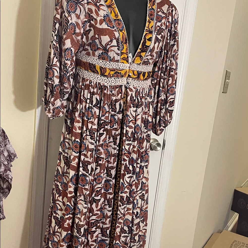 Floral Bohemian Openfront Maxi Dress/Coverup L/XL